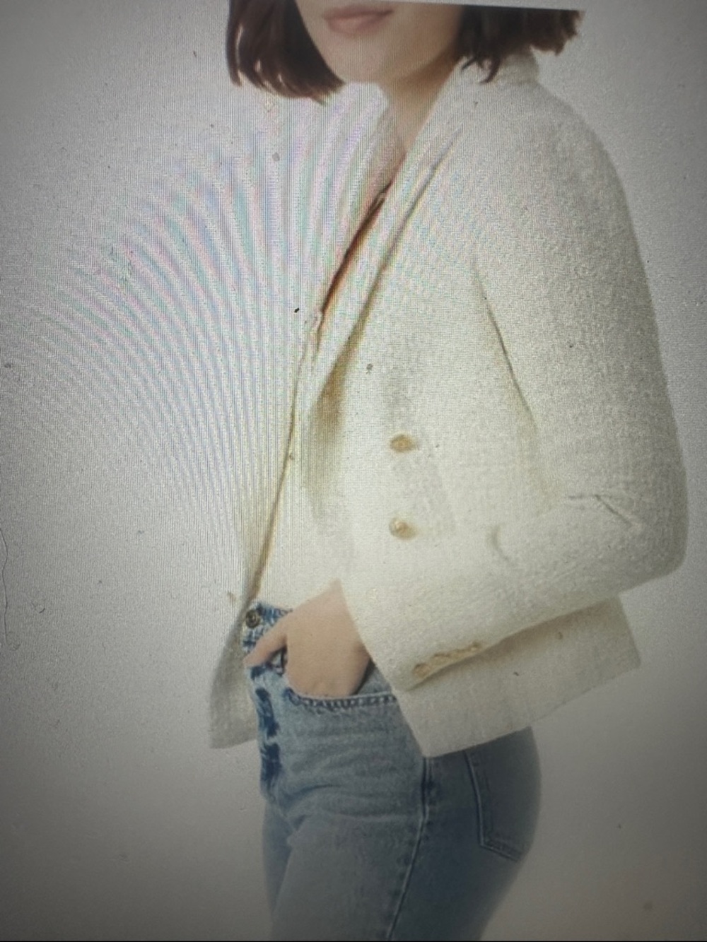 NWT Sam Edelman Artic Wolf cream, tweed blazer